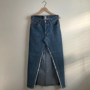 LF Blue Denim Maxi Skirt